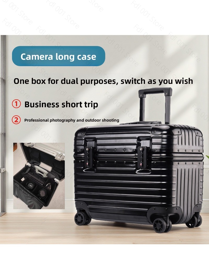 Travel Luggage Set - Fotografie-Trolleykoffer mit oberer Klappabdeckung und Aluminiumrahmen,