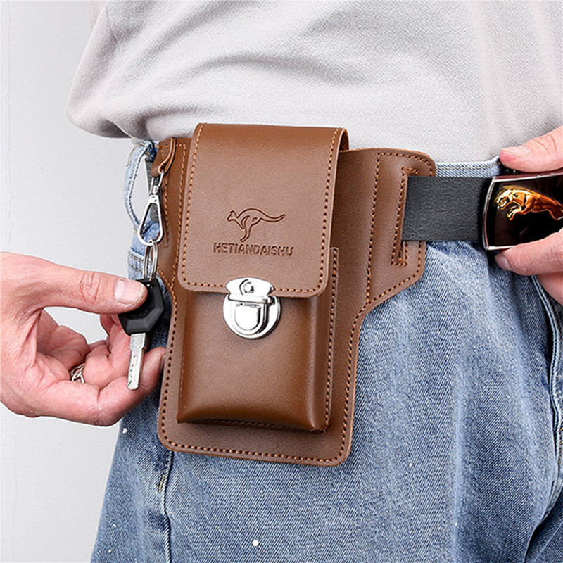 Leather Wallet Men - Telefon Gürtel tasche für Männer Taschen