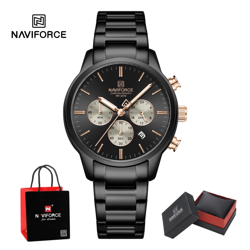 Luxury Watch Men - NAVIFORCE Herren Quarz-Chronograph Uhr Wasserdicht Datumsanzeige