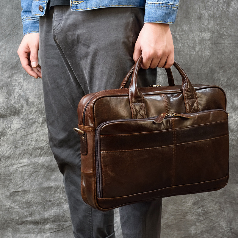 Leather Briefcase - Luxus Echt leder Handtasche für Männer