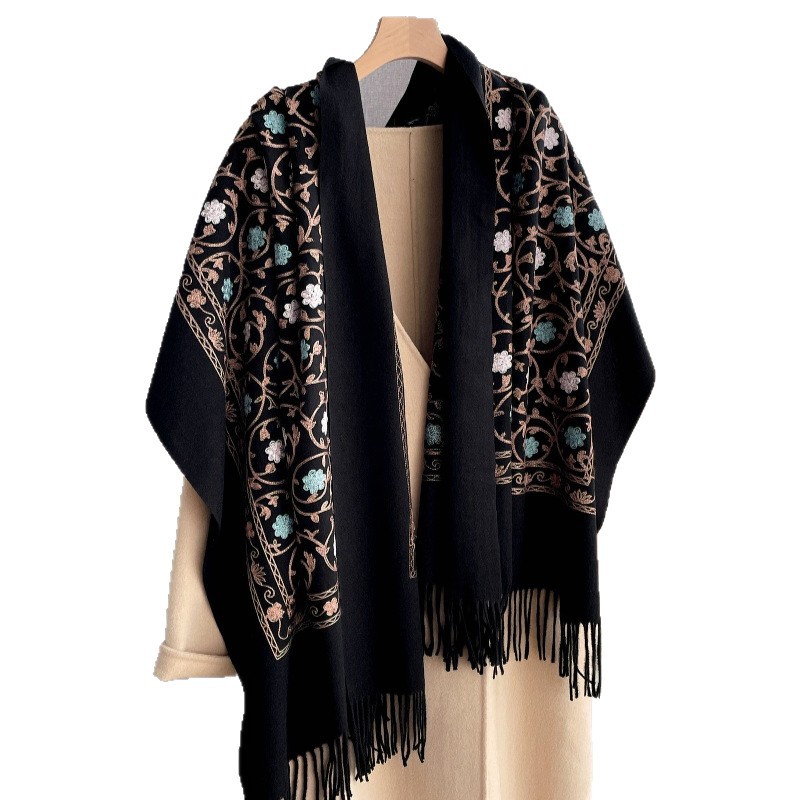Cashmere Scarf - 2023 neue Stickerei Kaschmir Schal Frauen