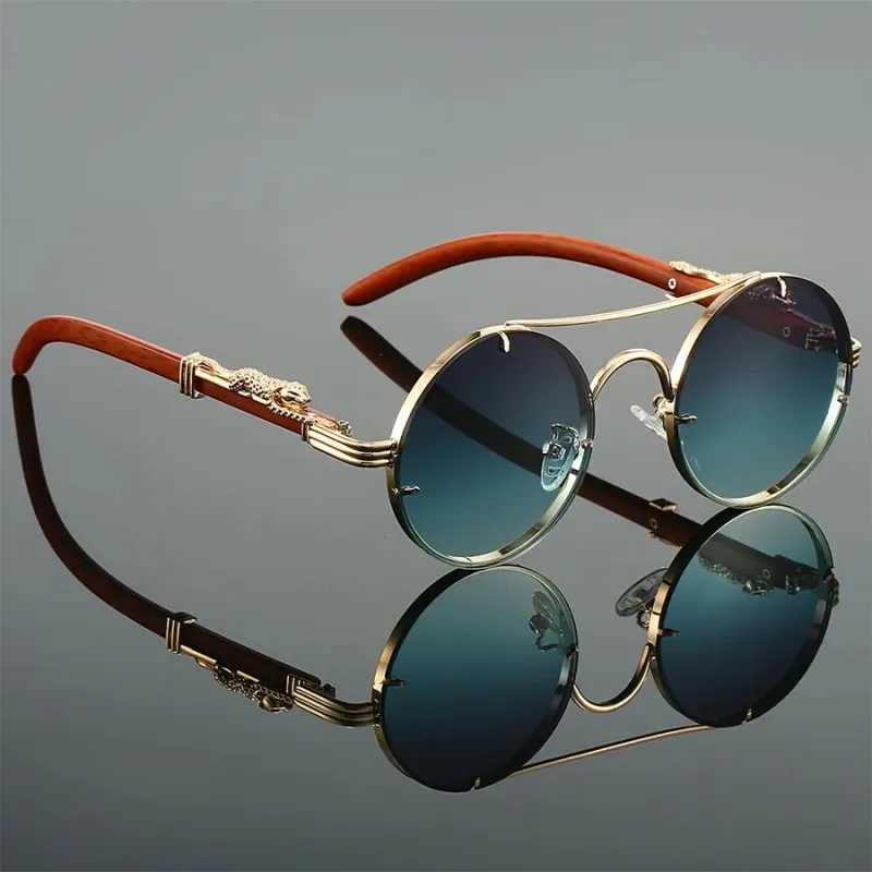 Designer Sunglasses - Vintage Runde Sonnenbrille für Outdoor-Aktivitäten, Herrenmode,