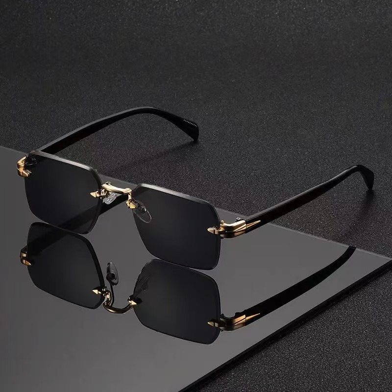 Randlose Sonnenbrille, rechtec – Sunglasses Uv400 Bewertung und Preis