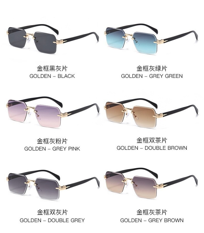 Randlose Sonnenbrille, rechtec – Sunglasses Uv400 Bewertung und Preis
