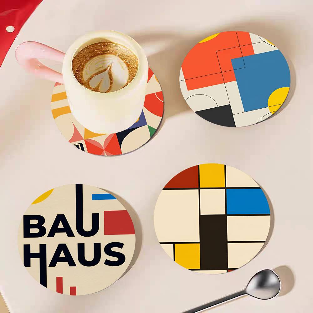 Abstrakte Bauhaus-Runde Holzun – Marble Coaster Set Bewertung und Preis