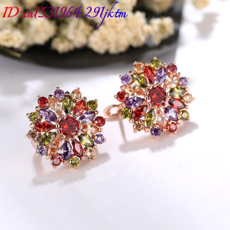 Natürliche Kristall blumen ohr – Gold Plated Jewelry Bewertung und Preis