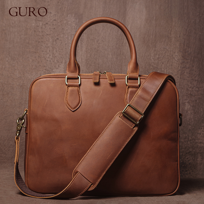 GURO Männer Crazy Horse Rindsl – Leather Briefcase Bewertung und Preis